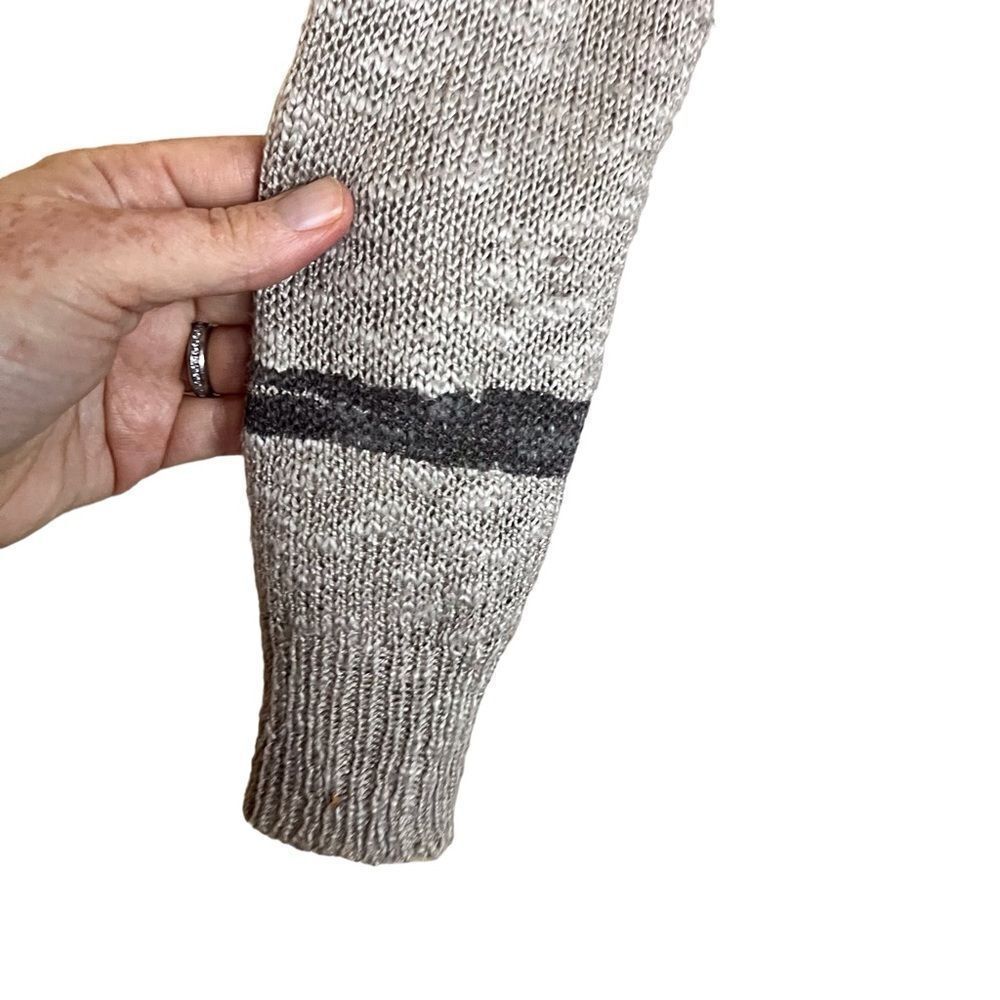 Fate Cream and Gray Boho Long‎ Cardigan Wrap Art Deco Wool Blend Size Med - Picture 6 of 10